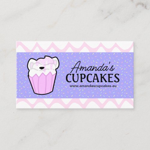 Fun Whimsical Cute Sprinkles Cupcake   Business Card