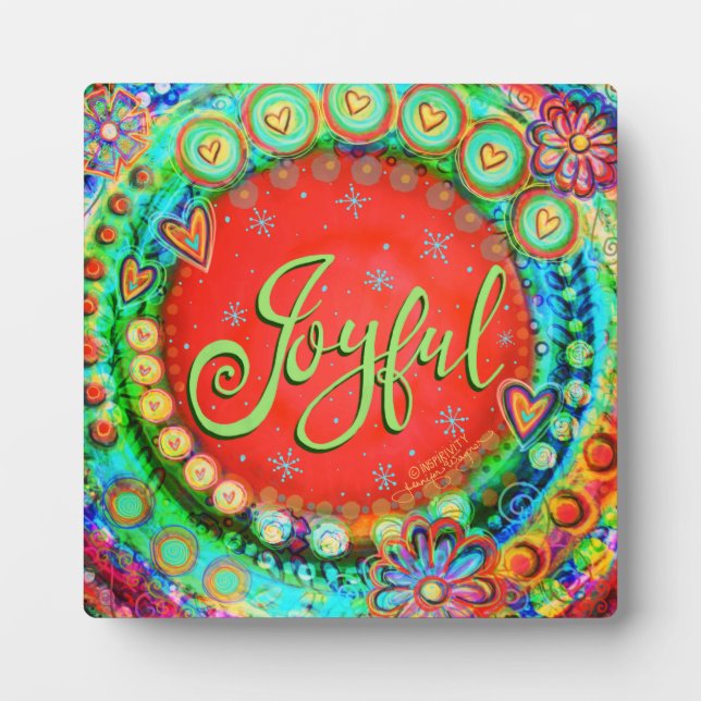 Fun Whimsical Joyful Hearts Inspirivity Plaque (Front)