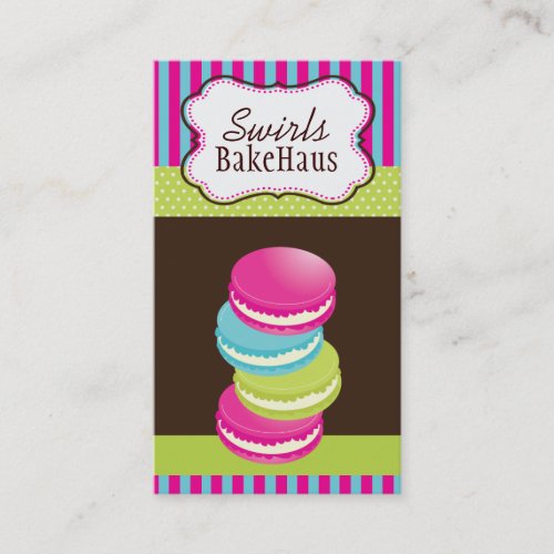 Fun Whimsical Macarons Business Cards