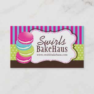 Fun Whimsical Macarons Business Cards