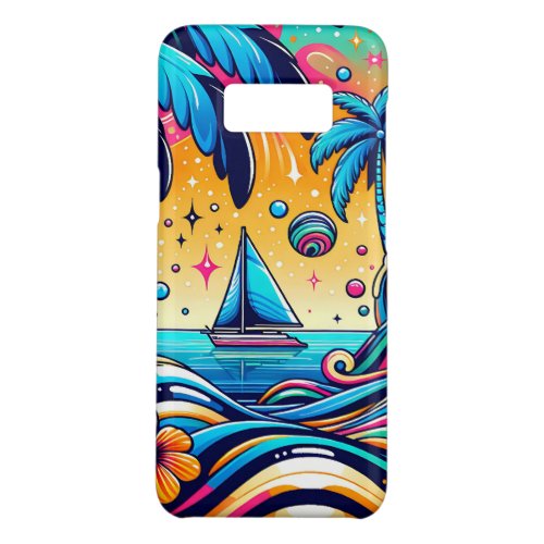 Fun Whimsical Psychedelic Sailboat  Case_Mate Samsung Galaxy S8 Case