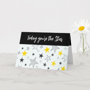 Fun Whimsical Stars Add a Name Happy Birthday Card