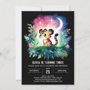 Fun Whimsical Tiger Birthday Invitation