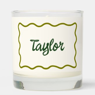 Fun Whimsical Wavy Border Custom Handwritten Name 