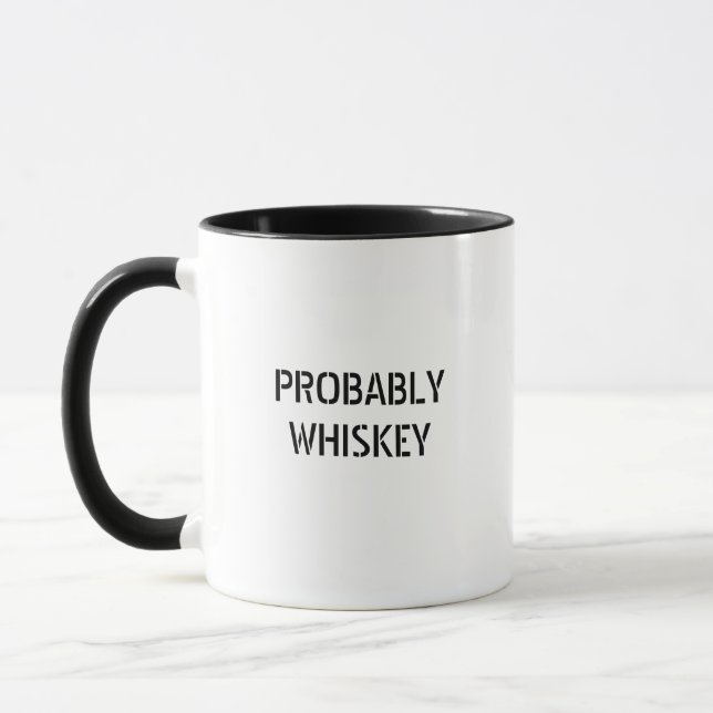 Fun Whiskey Scotch Bourbon Drinker Cool Typography Mug (Left)