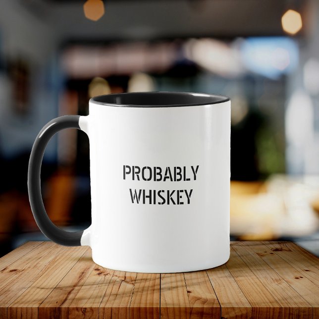 Fun Whiskey Scotch Bourbon Drinker Cool Typography Mug (Creator Uploaded)
