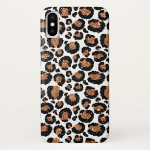 Fun White and Gold Foil Cheetah Pattern iPhone X Case