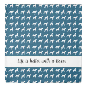 Fun White Boxer Dog Themed Bedding for Adults Duvet Cover
