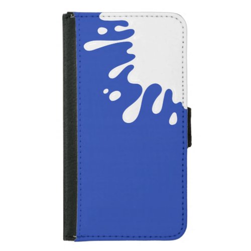 Fun White Splatter on Egyptian Blue Samsung Galaxy S5 Wallet Case