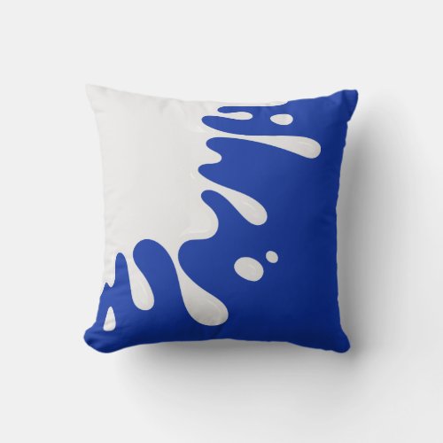 Fun White Splatter on Egyptian Blue Throw Pillow