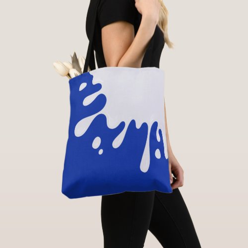 Fun White Splatter on Egyptian Blue Tote Bag