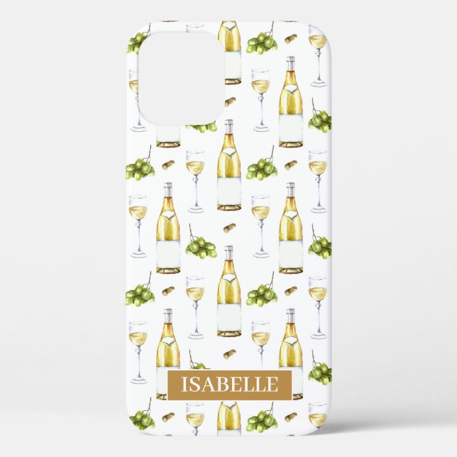 Fun White Wine Pattern Case-Mate iPhone Case (Back)