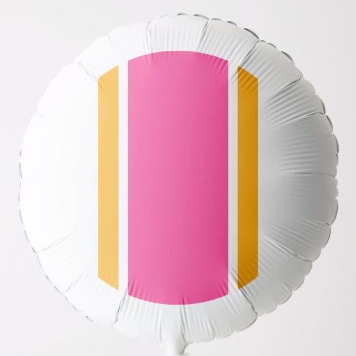 Fun Wide Candy Pink Yellow Vertical Racing Stripes Balloon