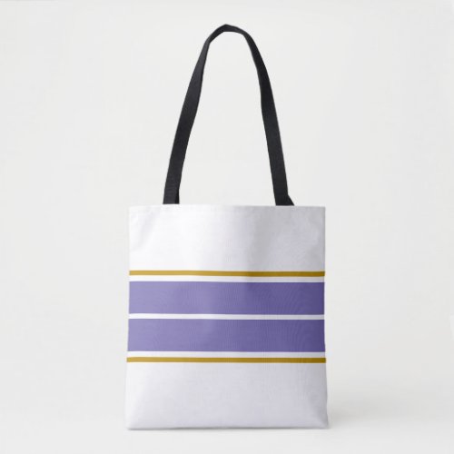 Fun Wide Soft Purple Double Center Racing Stripes Tote Bag