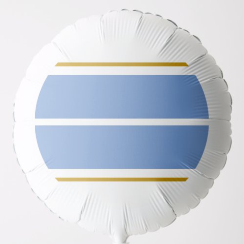 Fun Wide Twin Light Blue Racing Stripes On White Balloon