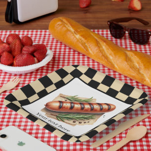 Fun wiener roast grilled hotdog party customizable paper plates