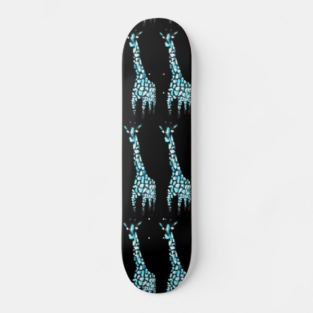 Fun Wild Animal Abstract Giraffe Art Skateboard Deck (Front)