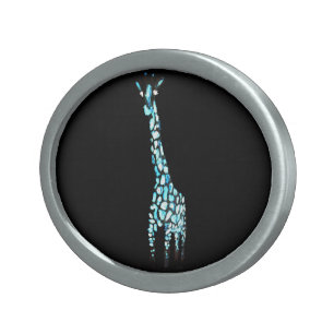 Fun Wild Animal Abstract Giraffe Oval Belt Buckle