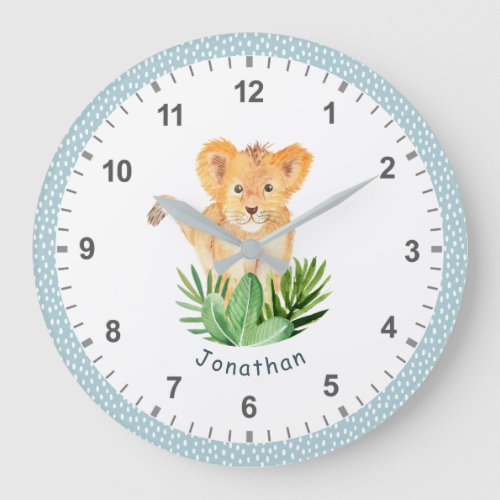 Fun Wild Animal Lion Jungle Safari Kids Room Decor Large Clock