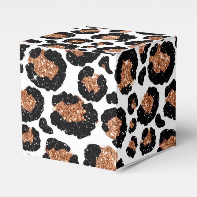 Fun Wild Cheetah Pattern Jungle Birthday Party Favor Boxes (Front Side)