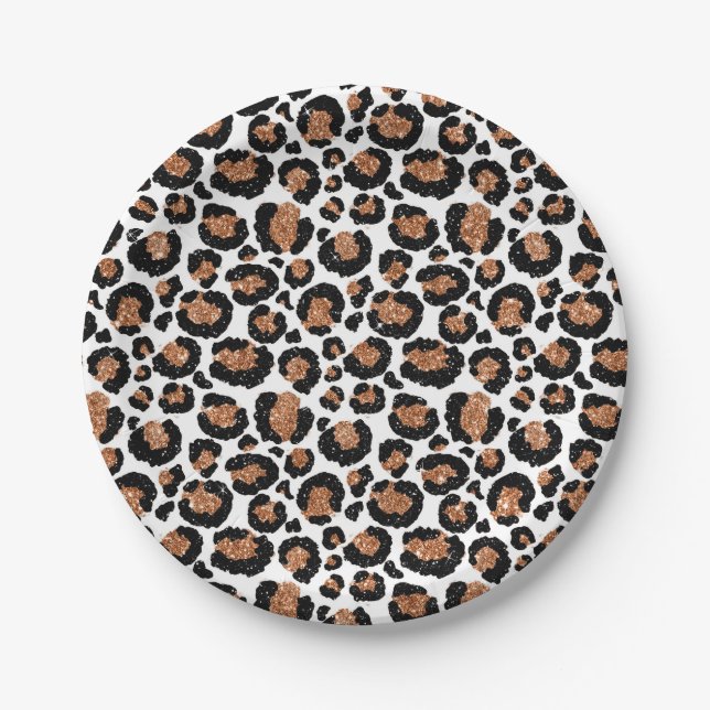Fun Wild Cheetah Pattern Jungle Birthday Party Paper Plates (Front)