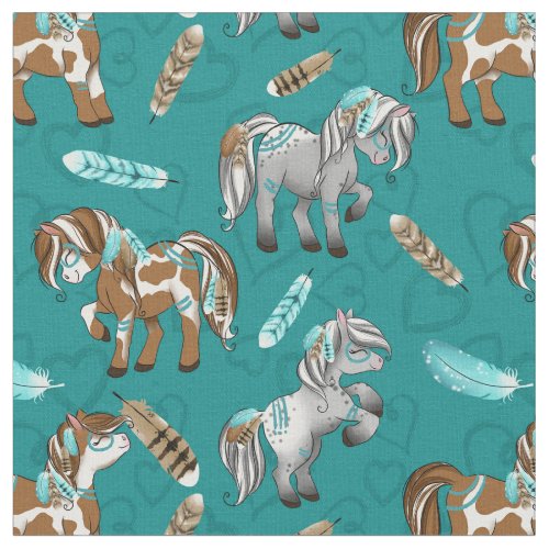 Fun wild horse pattern fabric