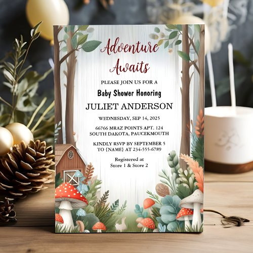 Fun Wild Mother To Be Wood Woodland Baby Shower Invitation