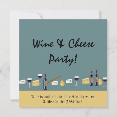 Fun Wine and Cheese Party-with Quote Personalized Invitations