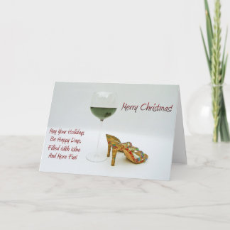 Fun Wine and Shoes Christmas Greeting Card! Holiday Card