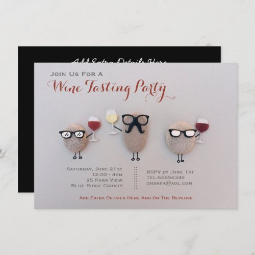 Fun Wine Tasting Party Invitations Rock Customized