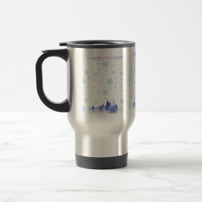 Fun winter Day Snowstorm Travel Mug (Left)
