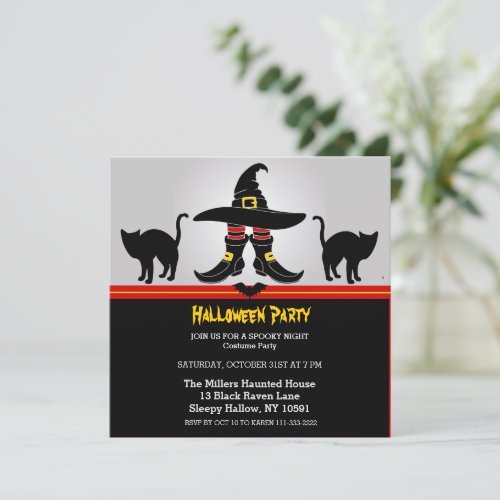 Fun Witchy Halloween Party Invitation