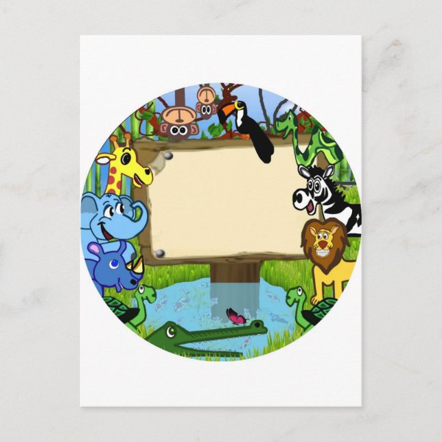 Fun with animals postcard (Front)