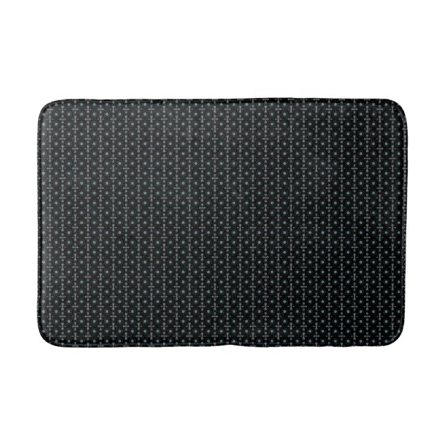Fun with Black and Blue Bathroom Mat (Front)