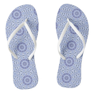 Fun with Blue and white Flip Flops