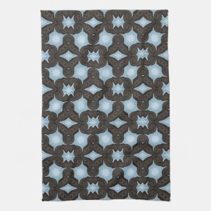 fun with brown and blue kitchen towel