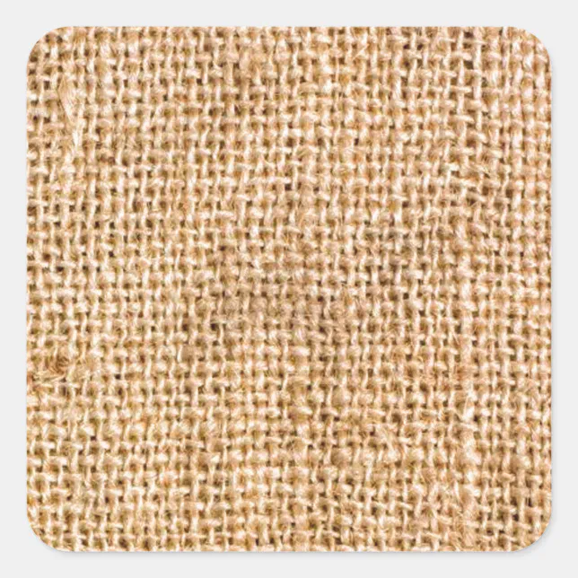 Jute Sticker Fun with Burlap Square Sticker | Zazzle