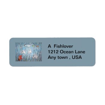 Fun With Chalkware Fish Label by dbvisualarts at Zazzle