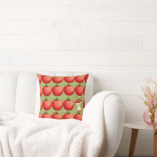 Fun with Fruit Red Apple Throw Pillow