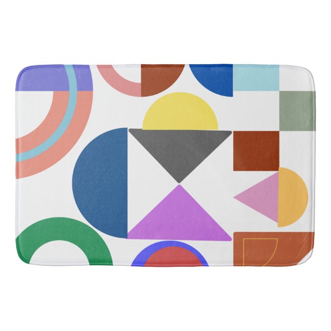 Fun With Geometry Colorful Shapes  Bath Mat (Front)