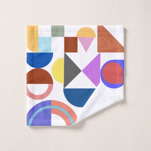 Fun With Geometry Colorful Shapes  Wash Cloth
