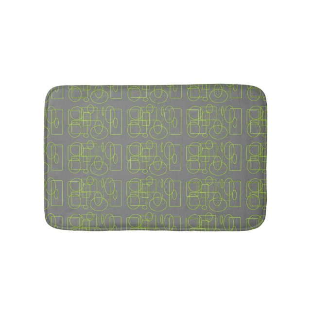 Fun with Green and Gray Bathroom Mat (Front)