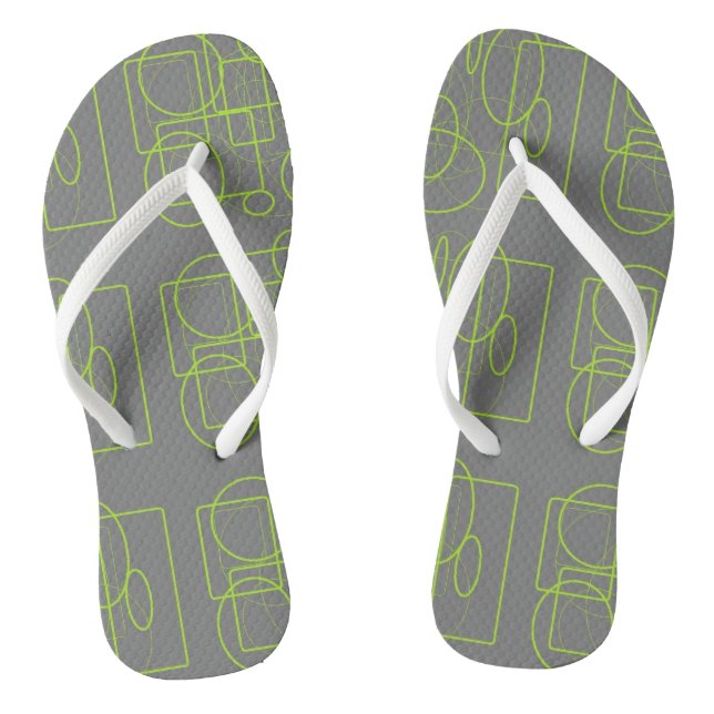 Fun with Green and Gray Flip Flops (Footbed)