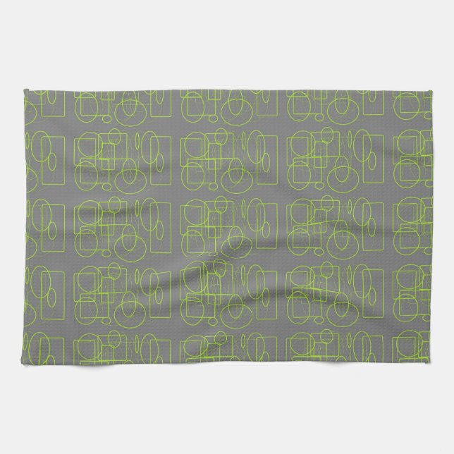 Fun with Green and Gray Kitchen Towel (Horizontal)