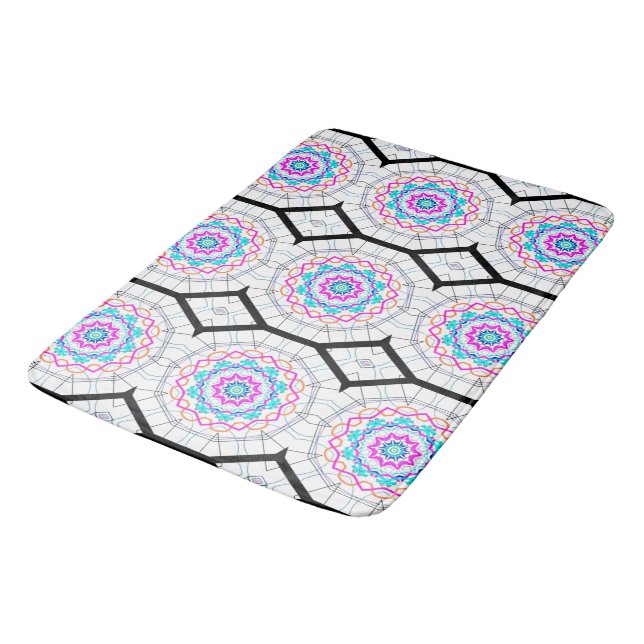 Fun with kaleidoscopes bathroom mat (Angled)