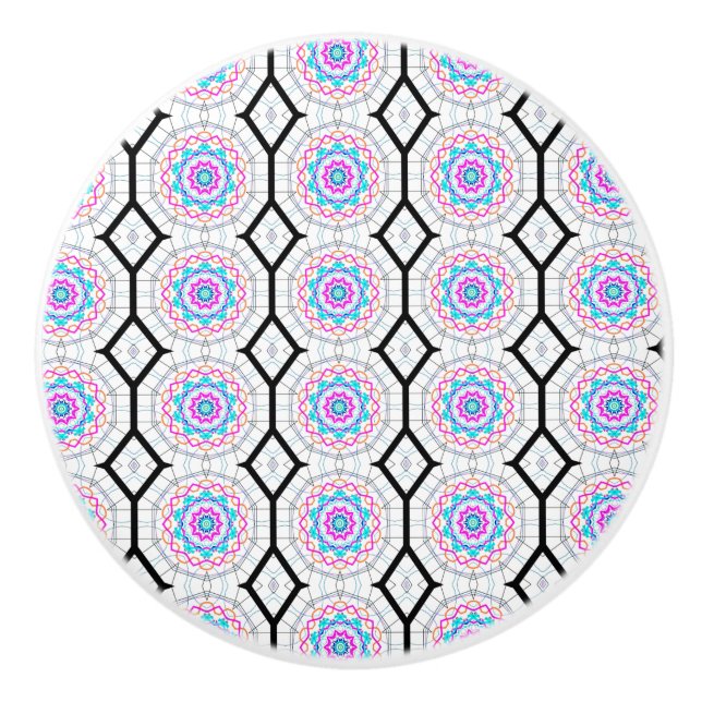 Fun with kaleidoscopes ceramic knob (Front)