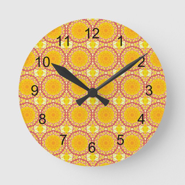 Fun with orange and red round clock (Front)
