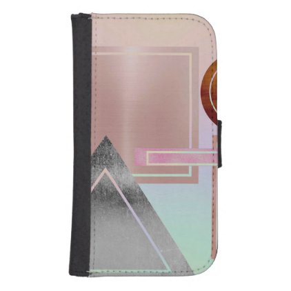 Fun with shapes,metallic,gold,rose gold,silver,ult wallet phone case for samsung galaxy s4
