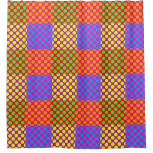 Fun With Squares And Dots Shower Curtain