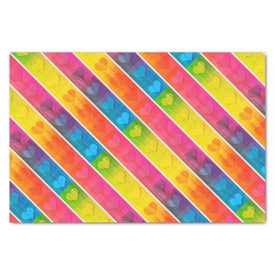 [Fun with Stripes] Pattern #6 Hearts Decoupage Tissue Paper